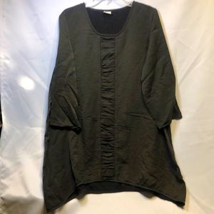 El Lois Black and Metallic Thread Tunic, Size L, Nwot